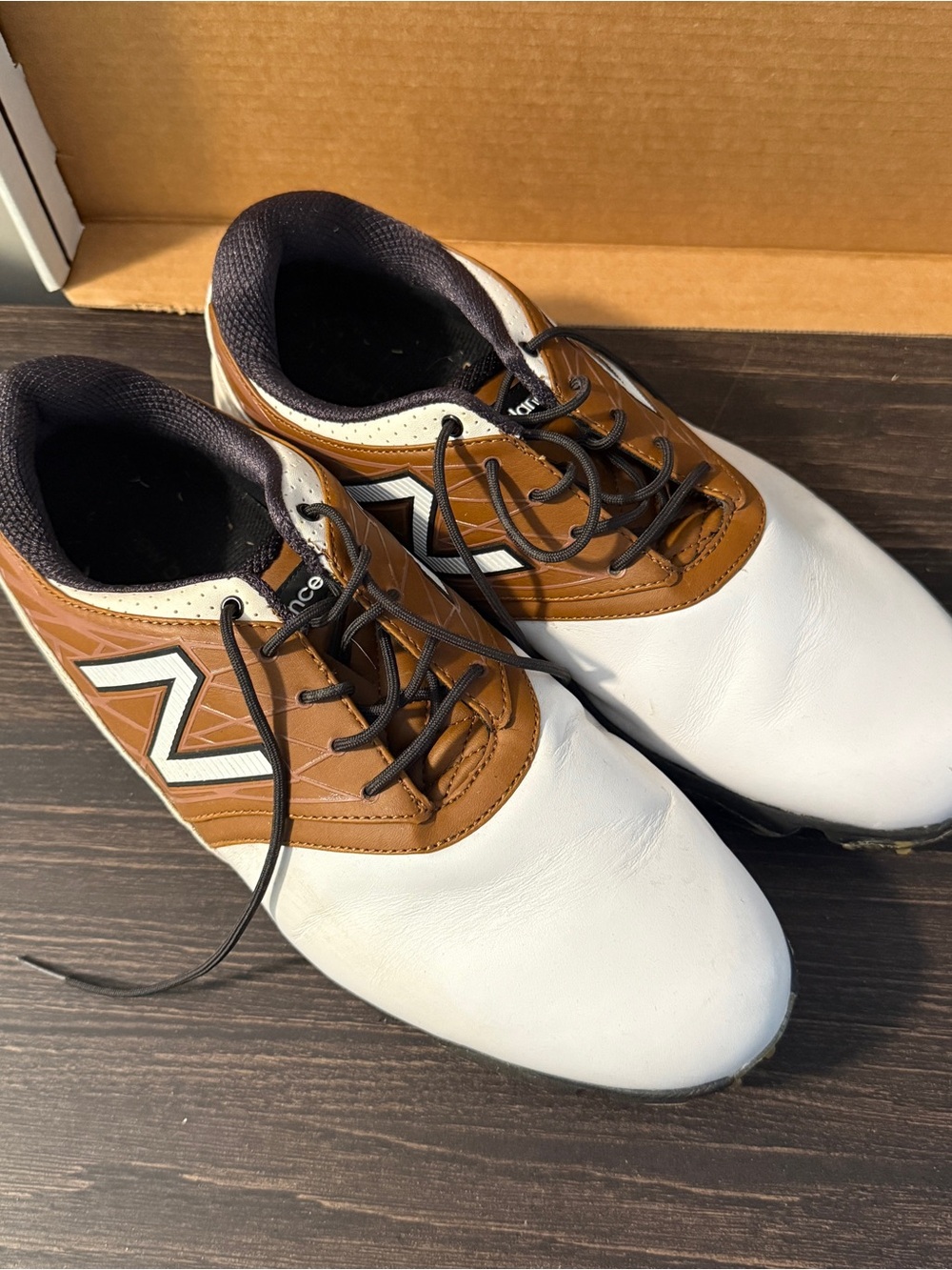 New Balance Men’s Golf Shoes - White and Brown - 10.5